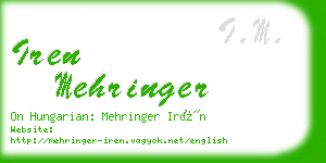 iren mehringer business card